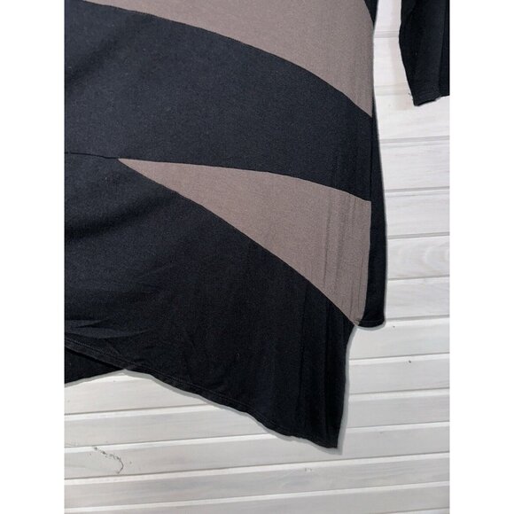 Et Lois Sz ?? (See Meas) Black Taupe Pieced Artsy Pullover Tunic Top EUC - Picture 6 of 10
